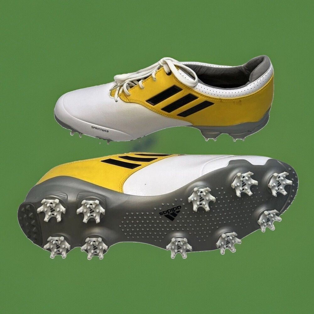 Adidas Adizero Tour Mens Golf Shoes Cleats Yellow White Black 11.5 US ART Q47086
